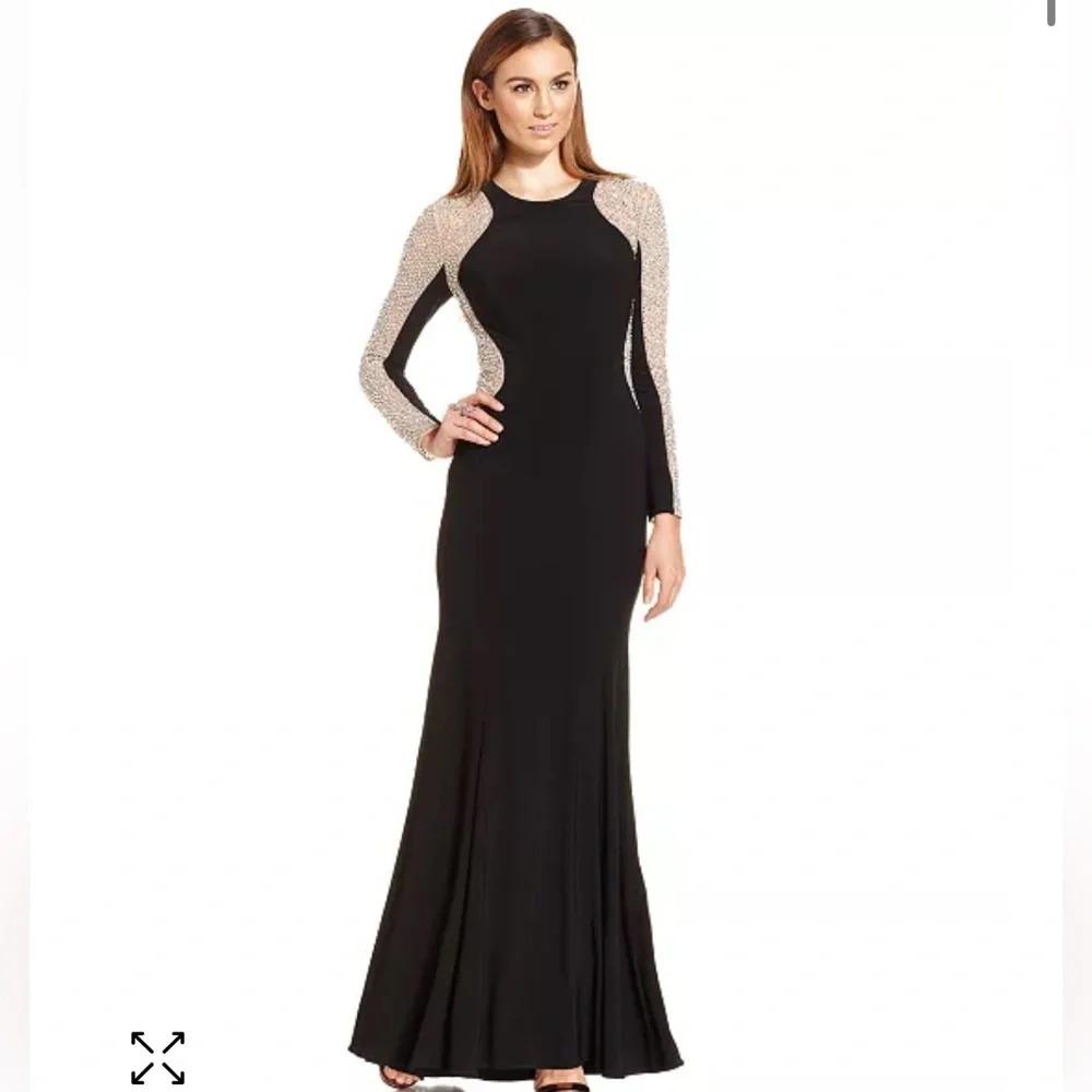 XSCAPE Beaded Colorblock Gown - Picture 1 of 15